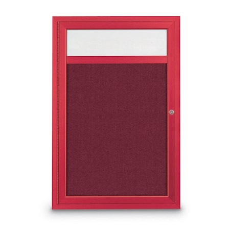 United Visual Products Slim Enclosed Corkboard, 30"x30", Satin Alum Frame/Cork UVEB3030-SATIN-CORK